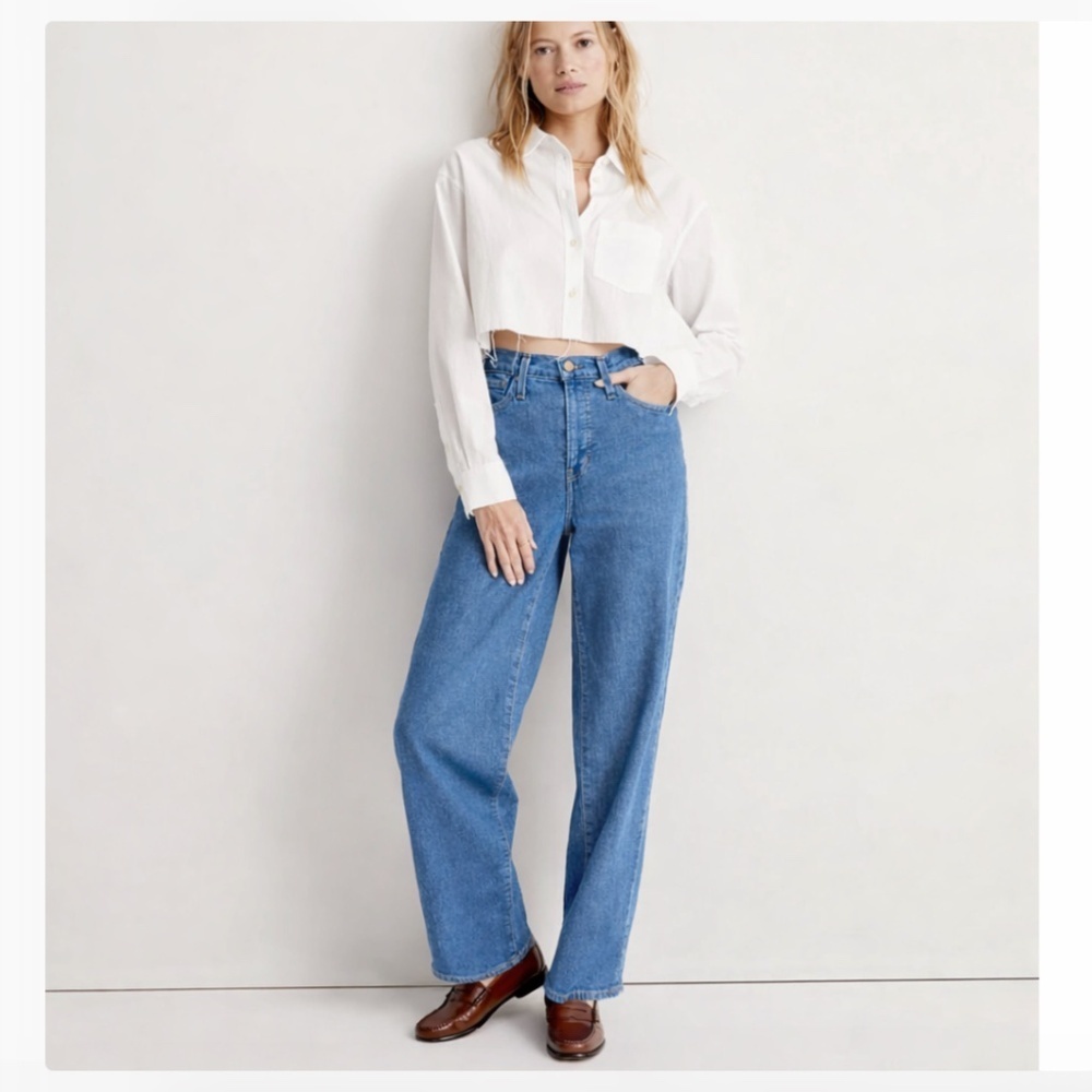 Madewell‎ The Tall Perfect High Rise Vintage Wide-Leg Denim Jean Size 29T